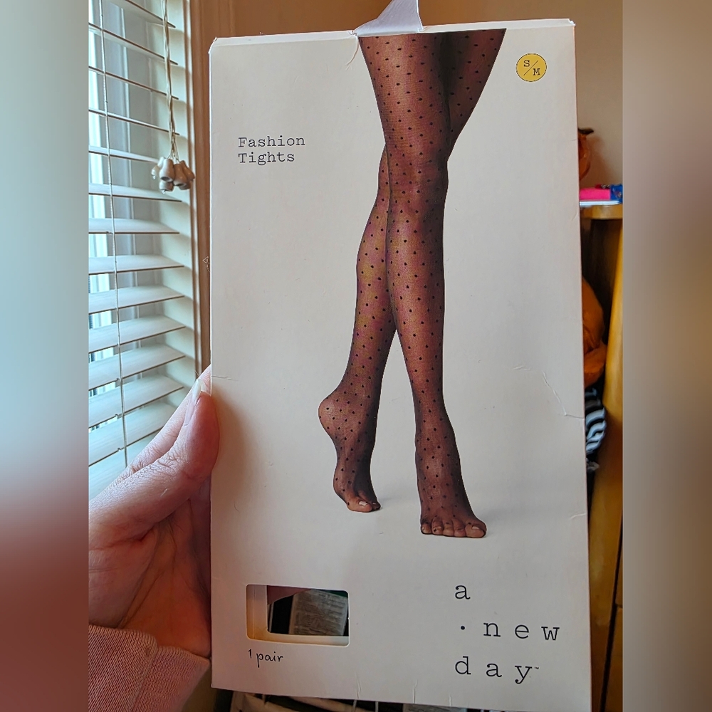 a new day Sheer Black Polka Dot Tights